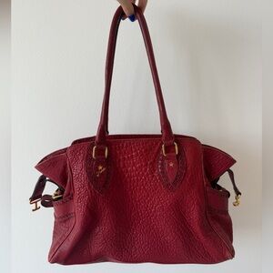 Authentic Vintage Fendi Red Leather Shoulder Hobo Bag